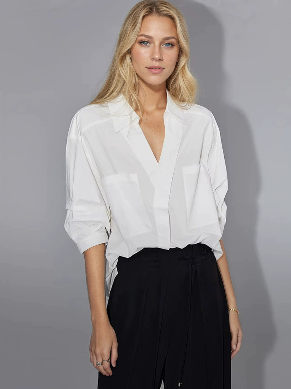 Zara Retro Drop Shoulder Collar Blouse Summer Office Casual